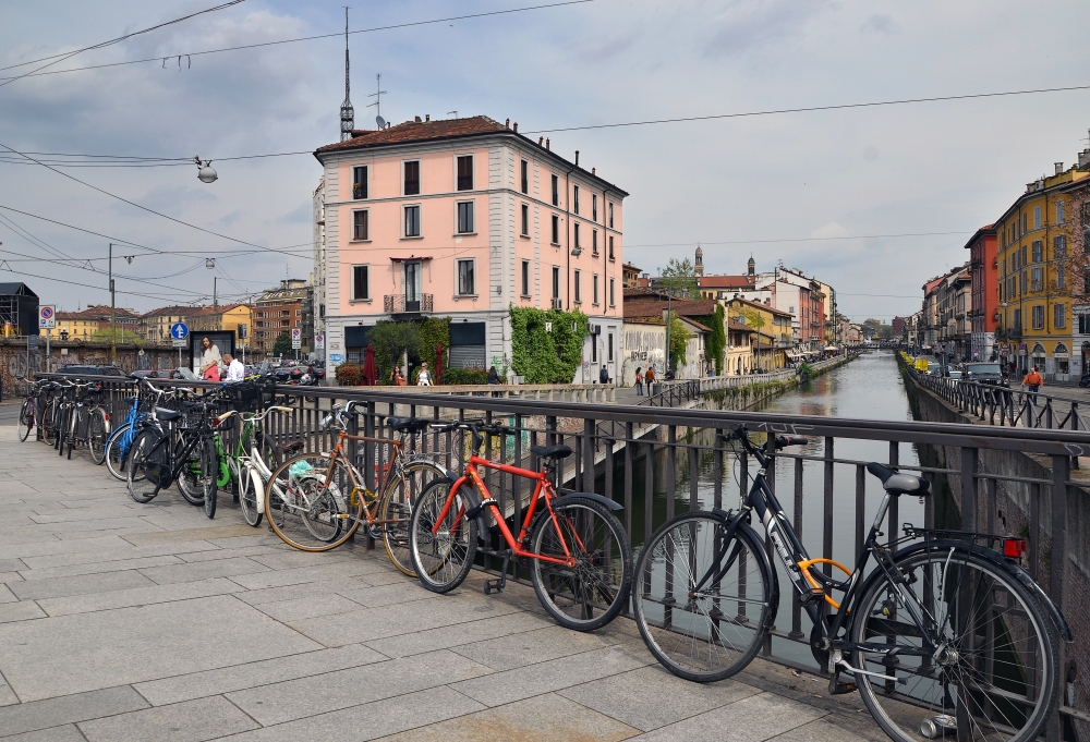 Biciclette sul Naviglio