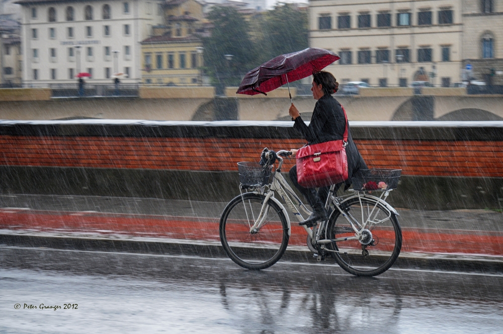 Che bello andare in bicicletta quando piove