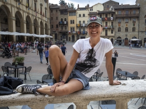 Turista in Piazza Grande